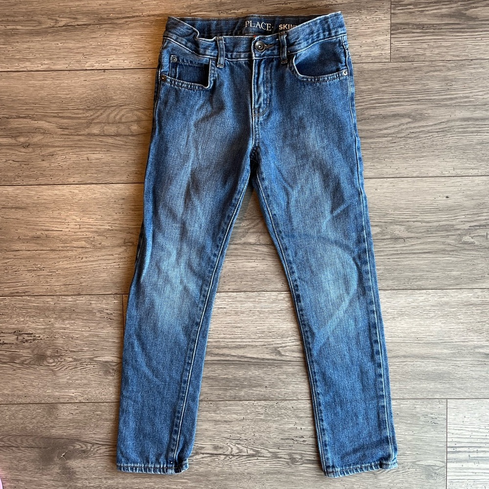The Children’s Place Boys Skinny Jeans Medium Wash Cotton Blue Denim Size 8